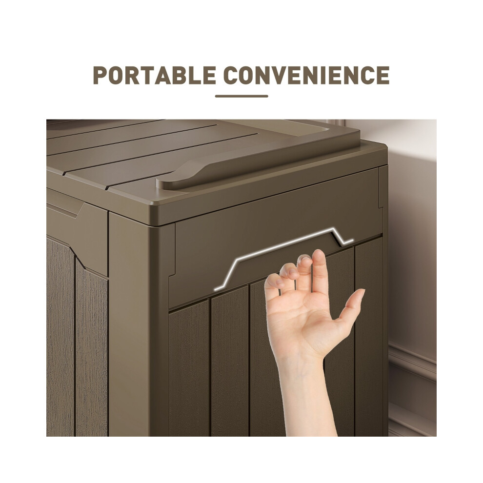 107L Plastic Storage Chest with Lid - Dark Brown Large Capacity and Heavy-Duty Plastic for Home Storage Solutions-image-OPC-PMFXRQX-NEW