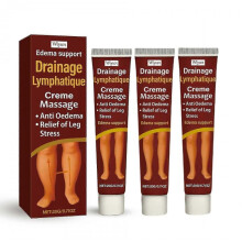 3X Lymphatic Drainage Massage Creme with Peppermint Extracts - Anti-Oedema Leg Stress Relief Varicose Veins Improvement Natural Botanical Formula 200g