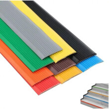 Extra Long Stair Edge Protector 3.0m PVC Safety Strips, 4cm Wide Black/Noir For Homes Hotels And Shopping Centers