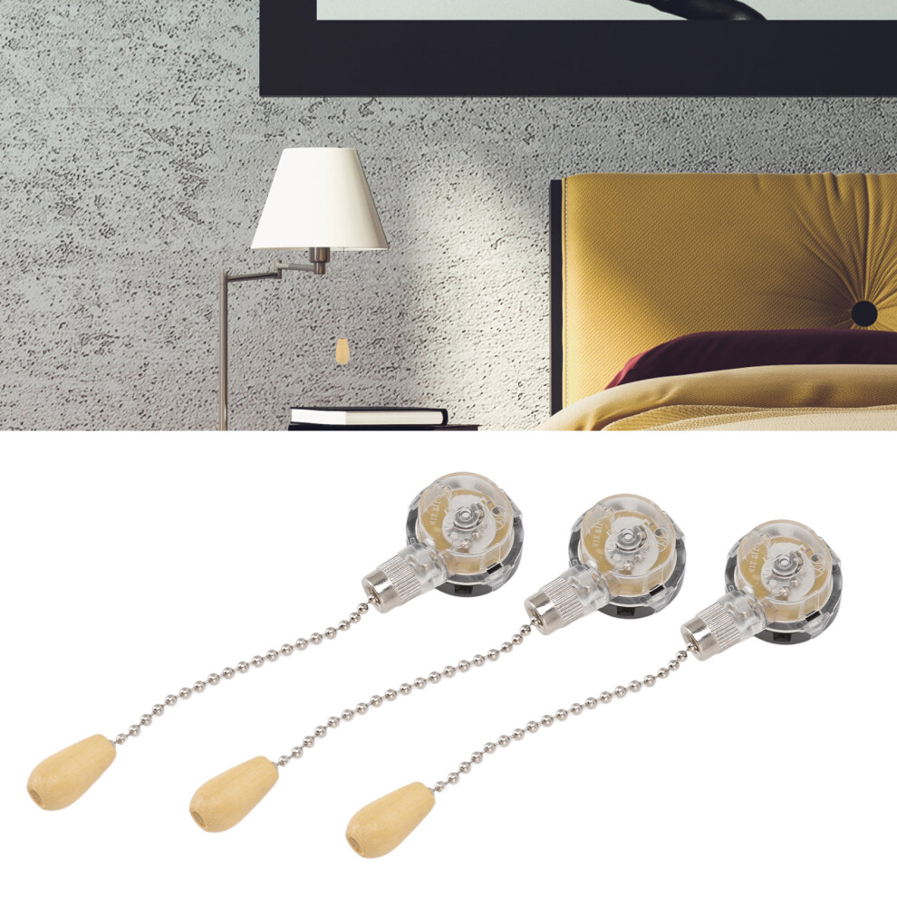 3Pcs Ceiling Fan Light Pull Switch Rustproof 30Mm, Copper, Easy Install 8161355631973