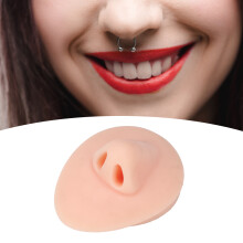 Silicone-Nase Modell mit Acrylständer für Piercing-Training & Präsentation, helle Hautfarbe