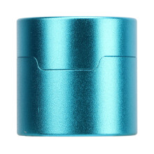 Portable Round Chalk Case for Pool Cues - Aluminum Alloy - Blue Finish
