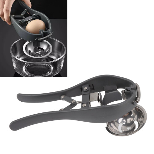 Quick Open Egg Cracker Handheld Stainless Steel Separator for Cooking Baking
