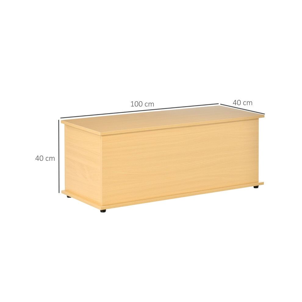 Large 113L Storage Chest with Flip-Top & Safety Hinges Robust Burlywood Storage Box for Living Room & Entryway 100 x 40 x 40 cm-image-OPC-PMFXZPW-NEW