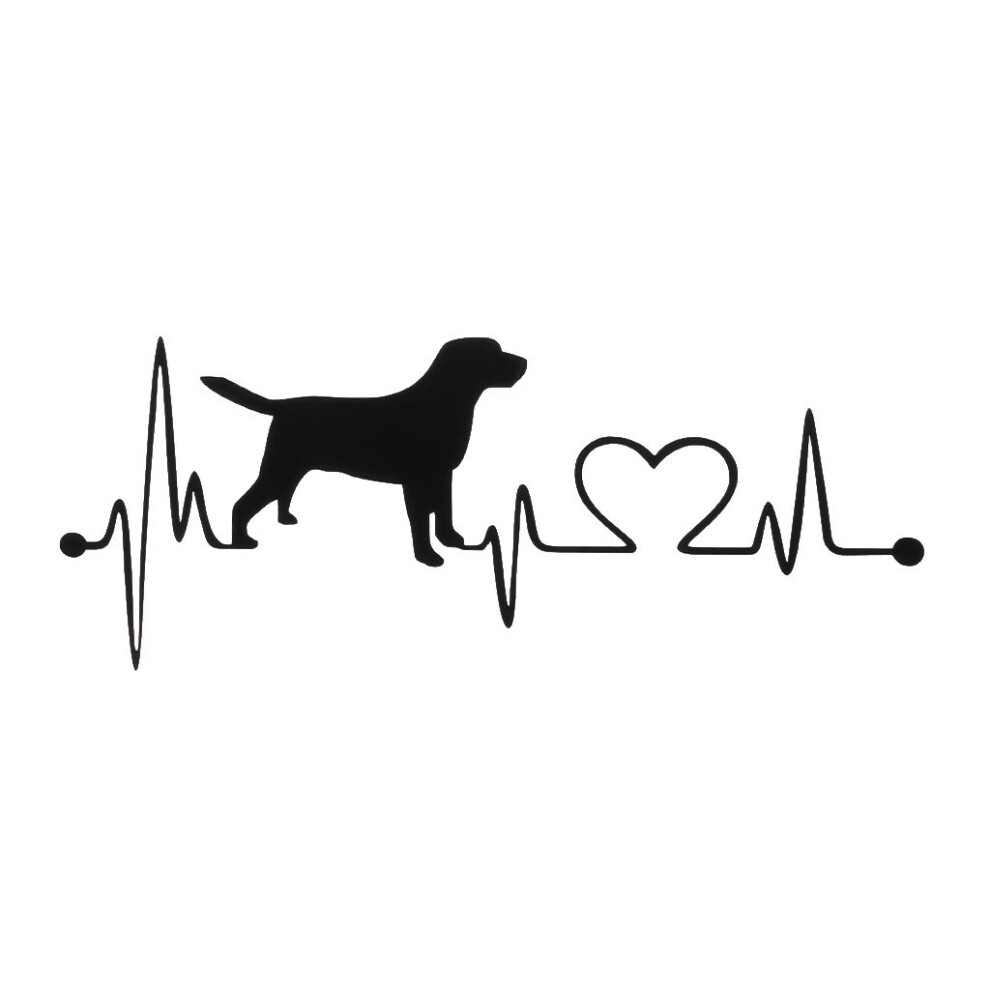 Car Stickers Labrador Retriever Heartbeat Love Decal - Dog Lover Car Sticker, Exterior Decor, Car Styling Accessory 9084446622966