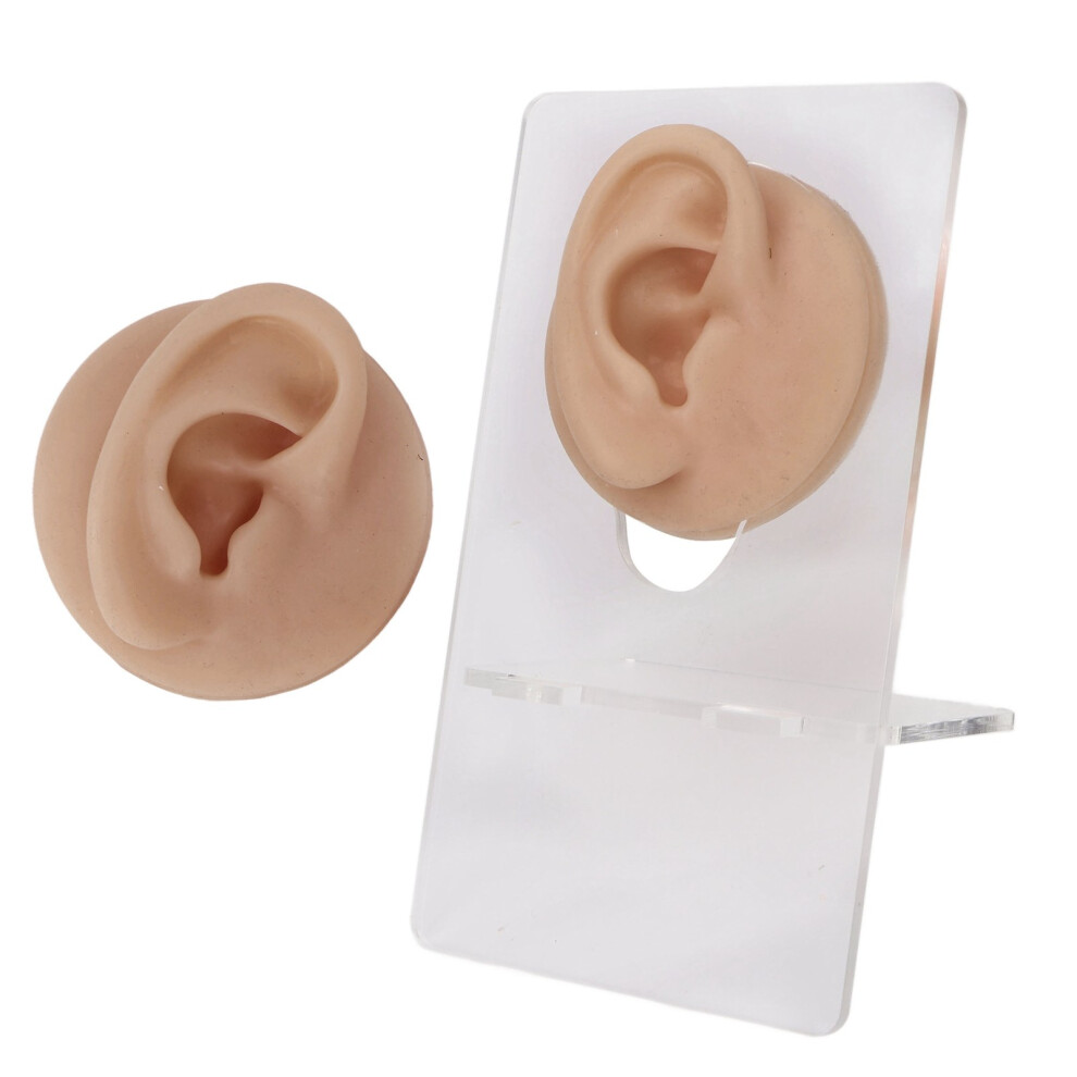 Dark Realistic Skin Ear Model Silicone For Piercing Practice Use