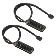 2 Stück PWM-Lüfter-Hub 5-Wege 4-Pin Adapterkabel 35 cm für PC Desktop