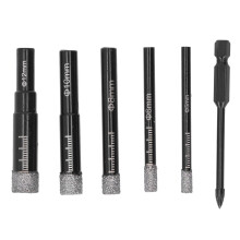 6 Stück Diamant-Lochsäge-Set mit Rundschaft 5–12 mm für Fliesen