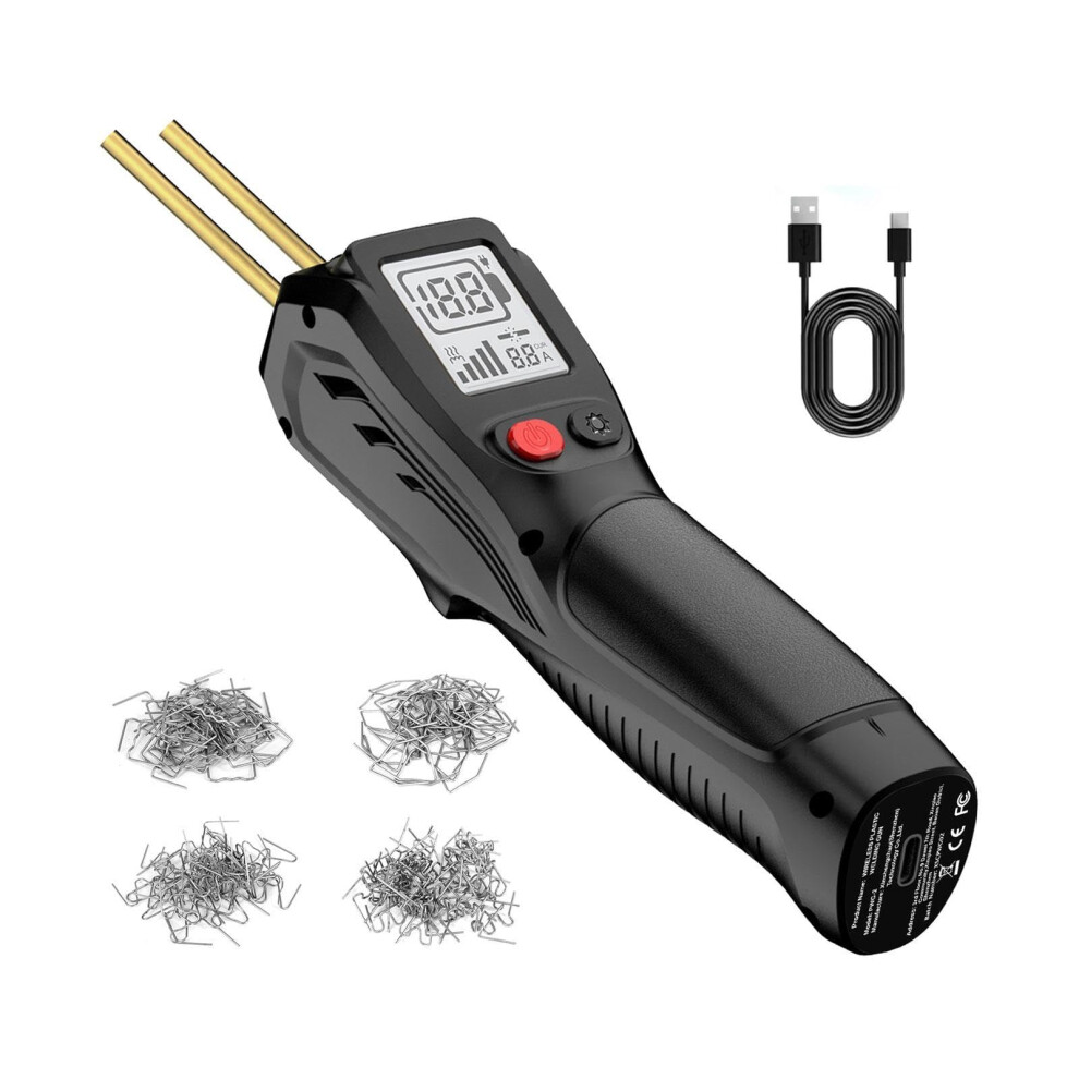 Pp Welder Cordless Plastic Welding Tool With Ergonomic Handle, Auto Repair Kit, 200 Staples, Black 9067246331689