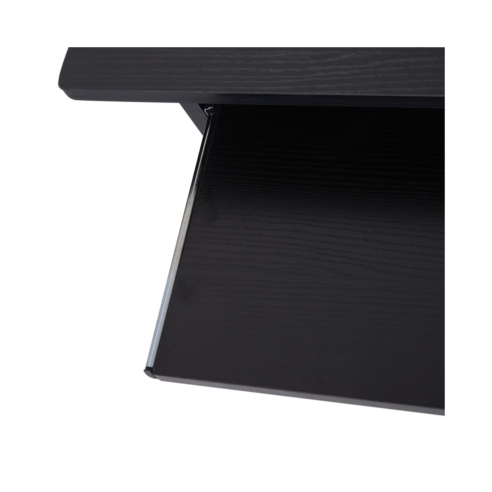 Small Wooden Computer Table â Corner Design with Storage Shelf Black Finish Compact Home Office Desk Space-Saving Design-image-OPC-PMFYBNC-NEW