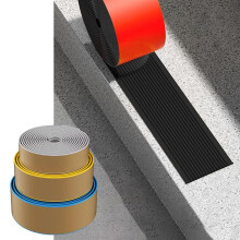 Rubber Stair Nosing Self-Adhesive Anti-Slip Edge Protector for Tile Wood Metal Stairs Waterproof Cuttable Black 5cm x 2m