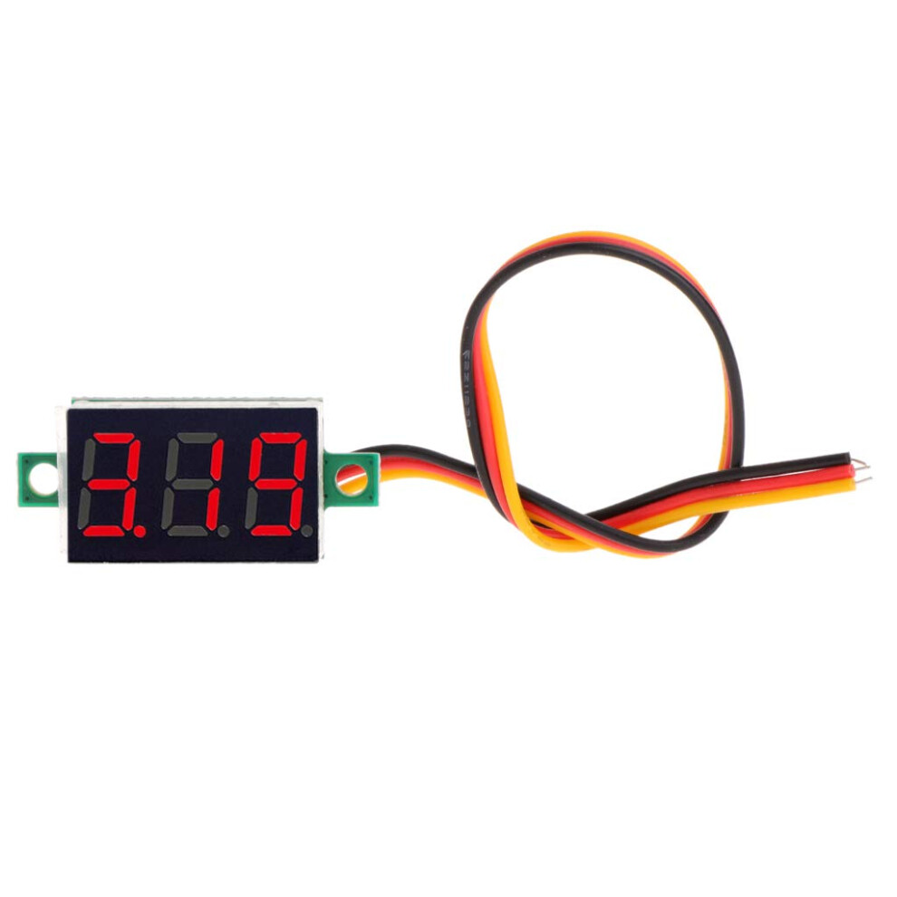 Display Digital Voltmeter 0.36-Inch Three-Wire, 0-100V Tester, Reverse-Polarity Protected 9354506544713