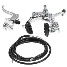 (Front brake set, silver) SNQTV-Front / Rear Fixie Bike Brake Kit Road Bike Cruiser Brake Set Bike Caliper Brake Kit Side Pull