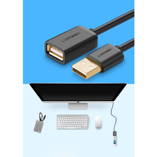 Ugreen USB-A (weiblich) auf USB-A (männlich) Kabeladapter, 1 m - schwarz 1