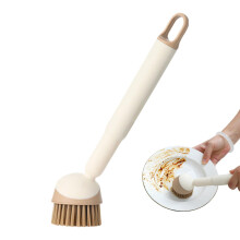 Dish Brush Handle, Long-Handled Scrub Tool, Heavy-Duty Dishwashing Brush For Pans And Cookware, Apartment Sink