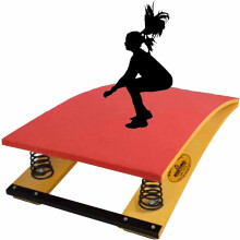 High Jump Spring Board 4-Spring Heavy-Duty Large Wooden Vault Board For Gymnastics Wushu Kung Fu Red