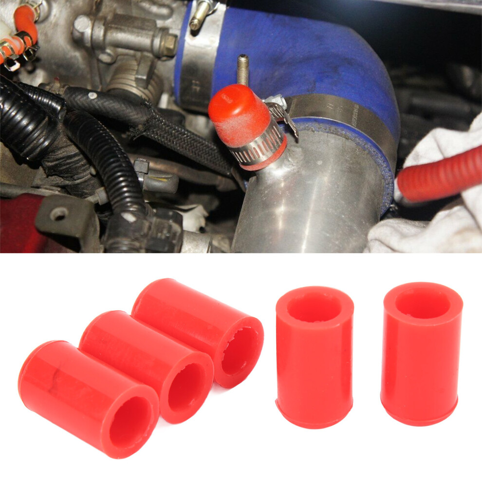 10Pcs Silicone Intake Vacuum Hose Cover 12Mm Tubing End Caps Red 3681355705849