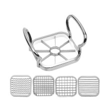 (As show, One size) Stainless Steel Chip Cutter, Potato Cutter is Very Versatile with 5 Different Blade Shapes, Potato