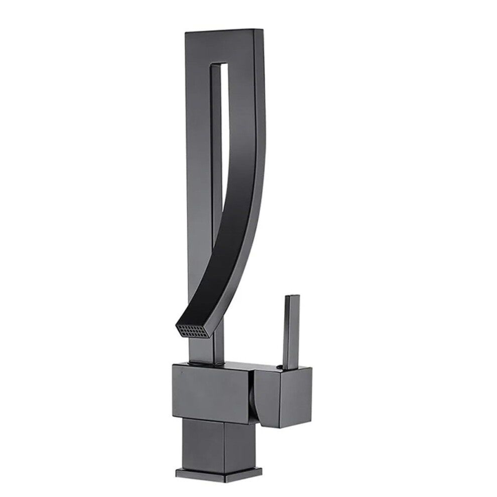 Black Modern Bathroom Sink Taps Bath Basin Mixer Tap Solid Brass Monobloc Faucet