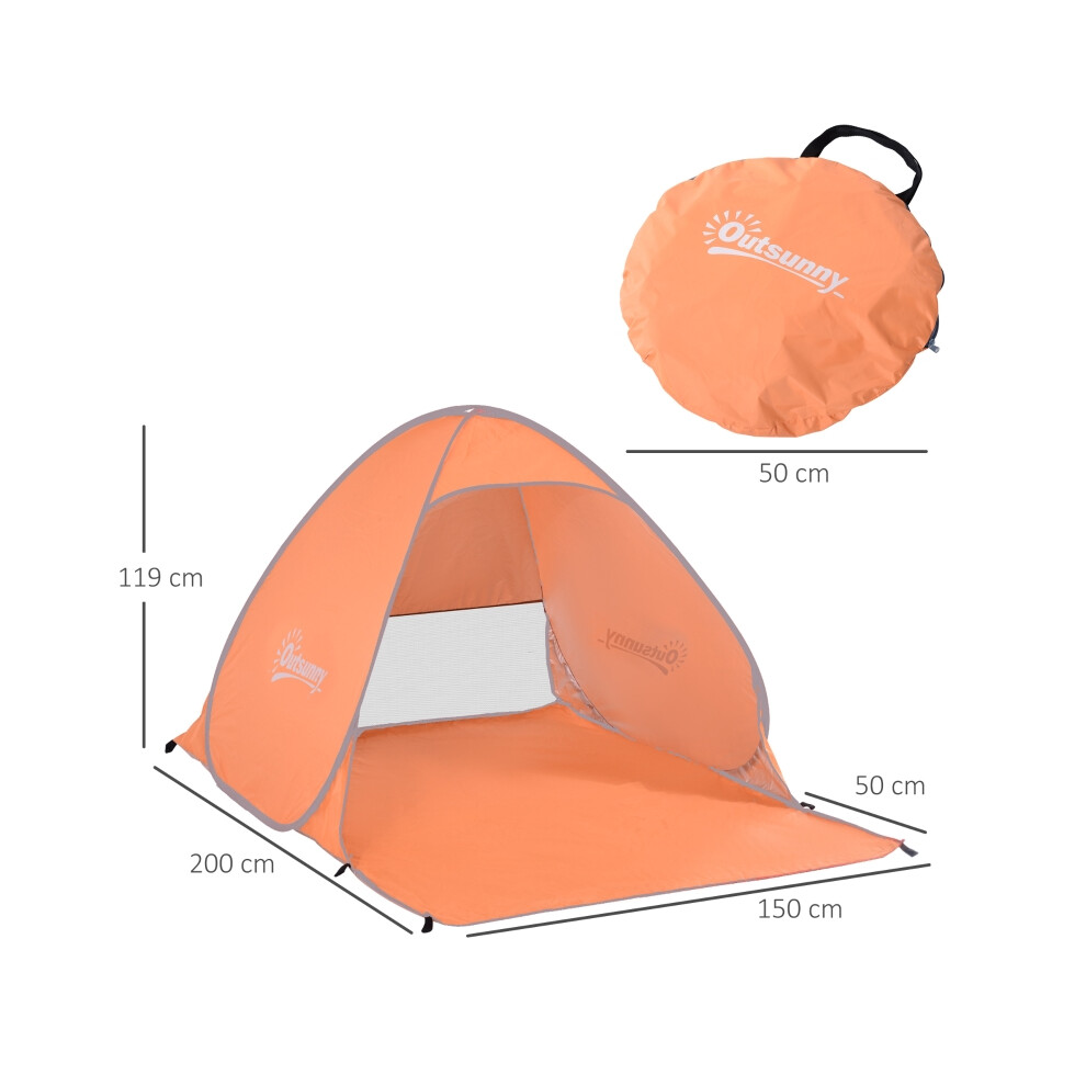 UV Shelter Shade for 2 Persons Pop Up Design Weather-Resistant Orange Compact and Lightweight for Outdoor Use-image-OPC-PMFYQRN-NEW