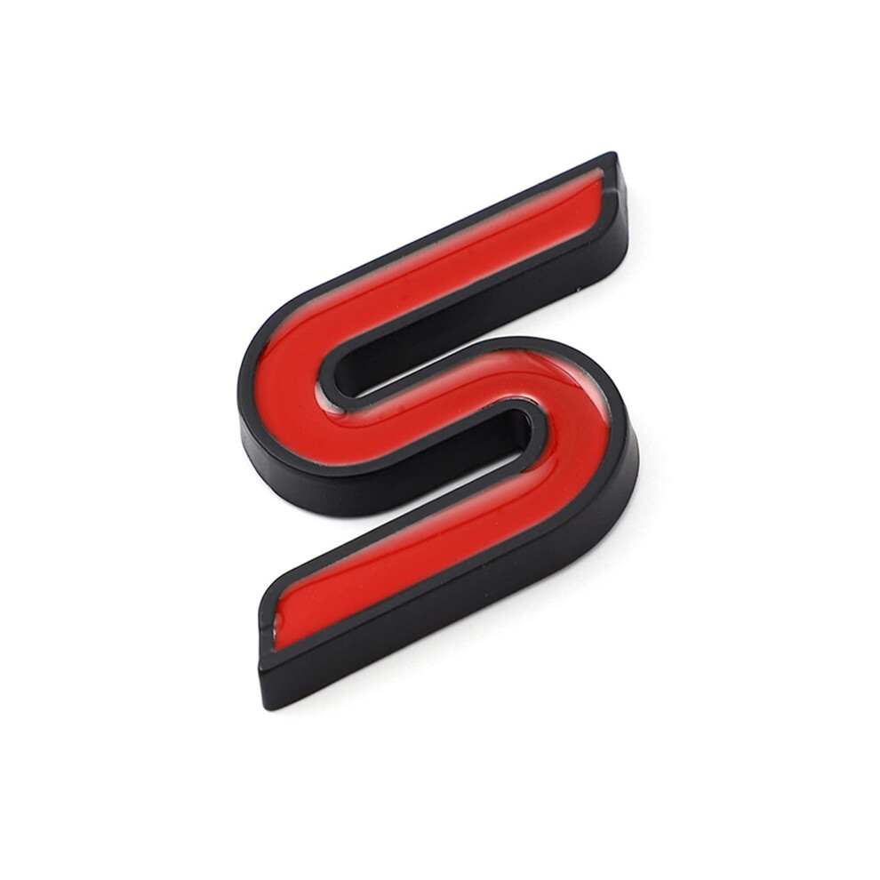3D Metal S Front Grille Chrome Emblem Badge Car Stickers Decals For Ford Focus Fiesta Ecosport Kuga Mondeo White 9084446624465