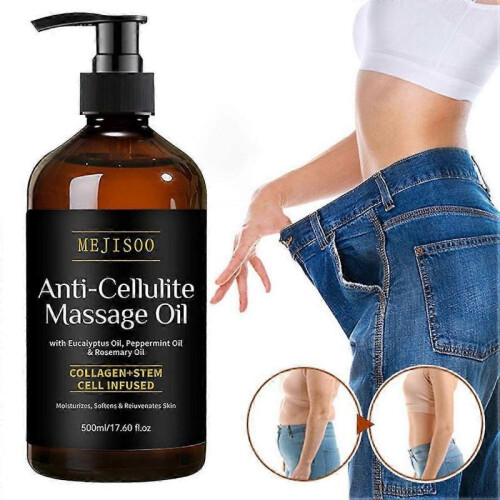 500ml Anti-Cellulite Massage Oil Firming Body Oil with Collagen for Women & Men, Reduces Stretch Marks, Improves Skin Texture