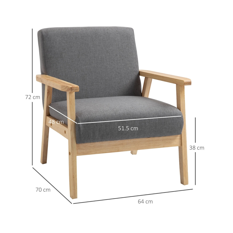 Wooden Frame Accent Chair with Padded Seat Modern Minimalist Style Sturdy Build Perfect for Lounge or Bedroom Compact Size-image-OPC-PMFYSFM-NEW