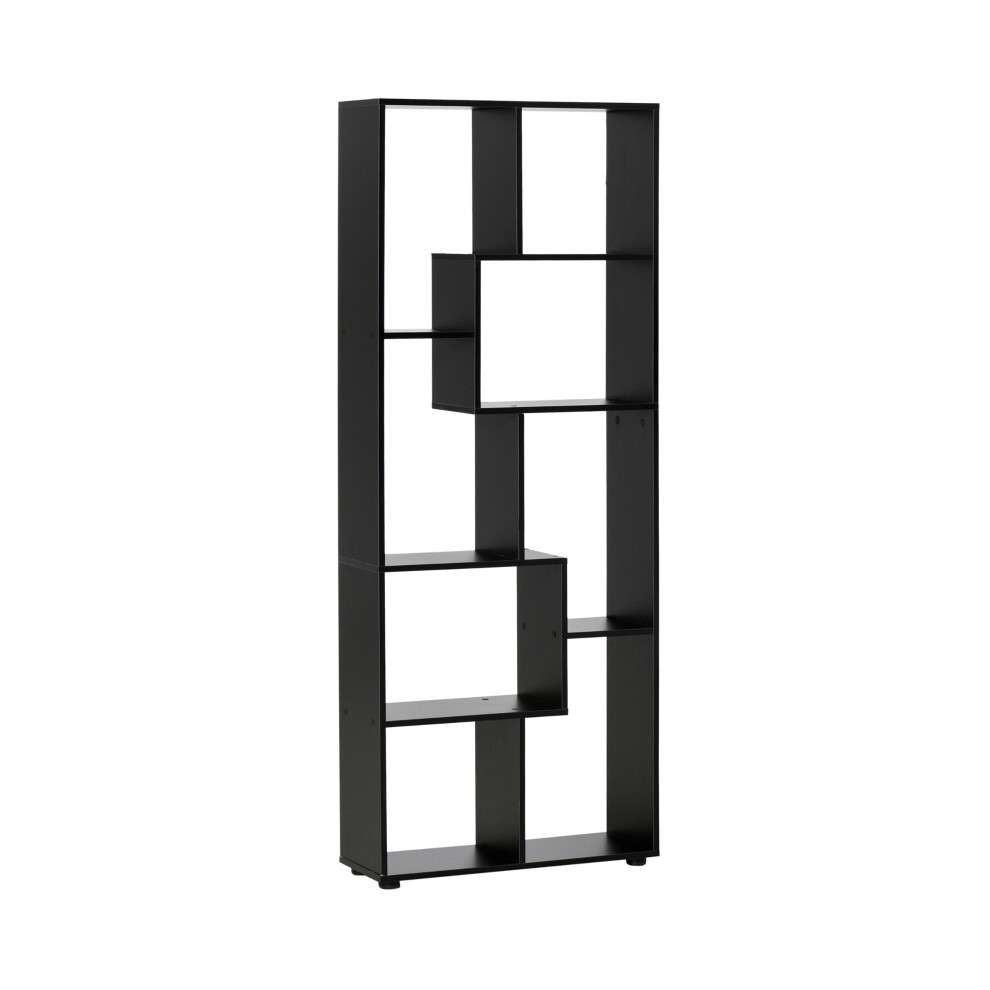 8-Tier Bookcase Black with Melamine Surface Anti-Tipping Design Modern Storage Stand for Home & Living Room-image-OPC-PMFYT9S-NEW
