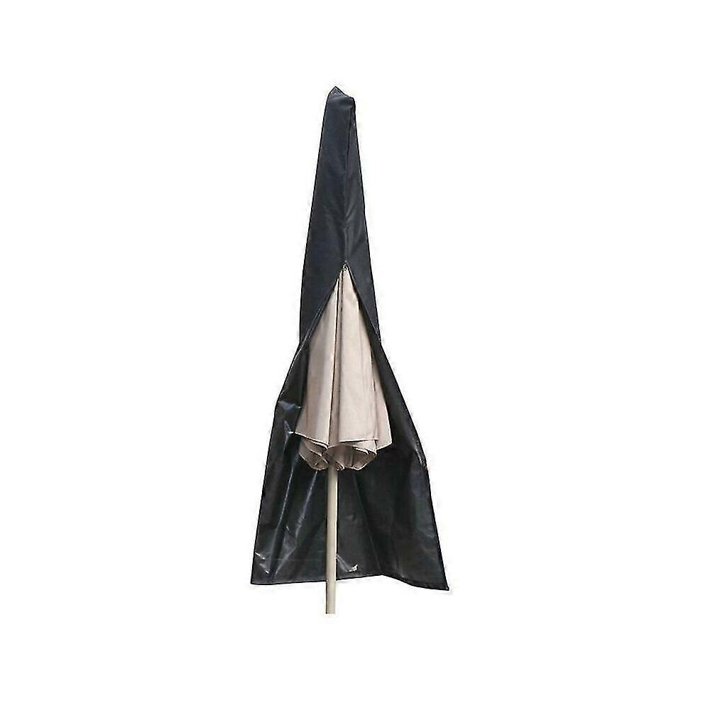 Umbrella cover, double-layer umbrella cover, waterproof, UV-resistant, sturdy Oxford fabric, with zipper (black, 190 x 26 x 57 cm)