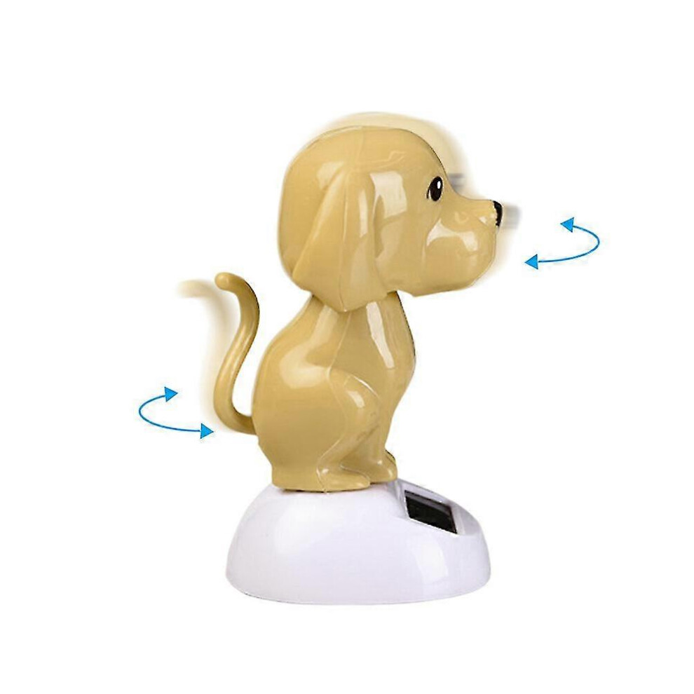(Brown) Solar-Powered Car Decoration In The Shape Of A Dancing Puppy Doll - Solar-Powered Decorative Statue For Vehicles Brown