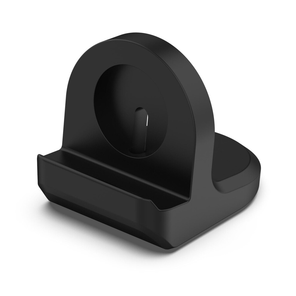 Soft Silicone Smartwatch Charging Station For Apple Watch Series 8 Dock Convertible Desk Stand Multi-Size Secure Grip Black 9393856637096
