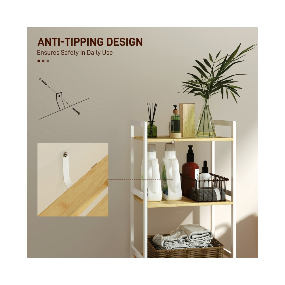 Bamboo Adjustable Shelf Storage Unit - Three-Tier Spice Rack Circa 50cm Eco-Friendly & Space-Saving Organizer Rustic Finish-image-OPC-PMFYTTV-NEW