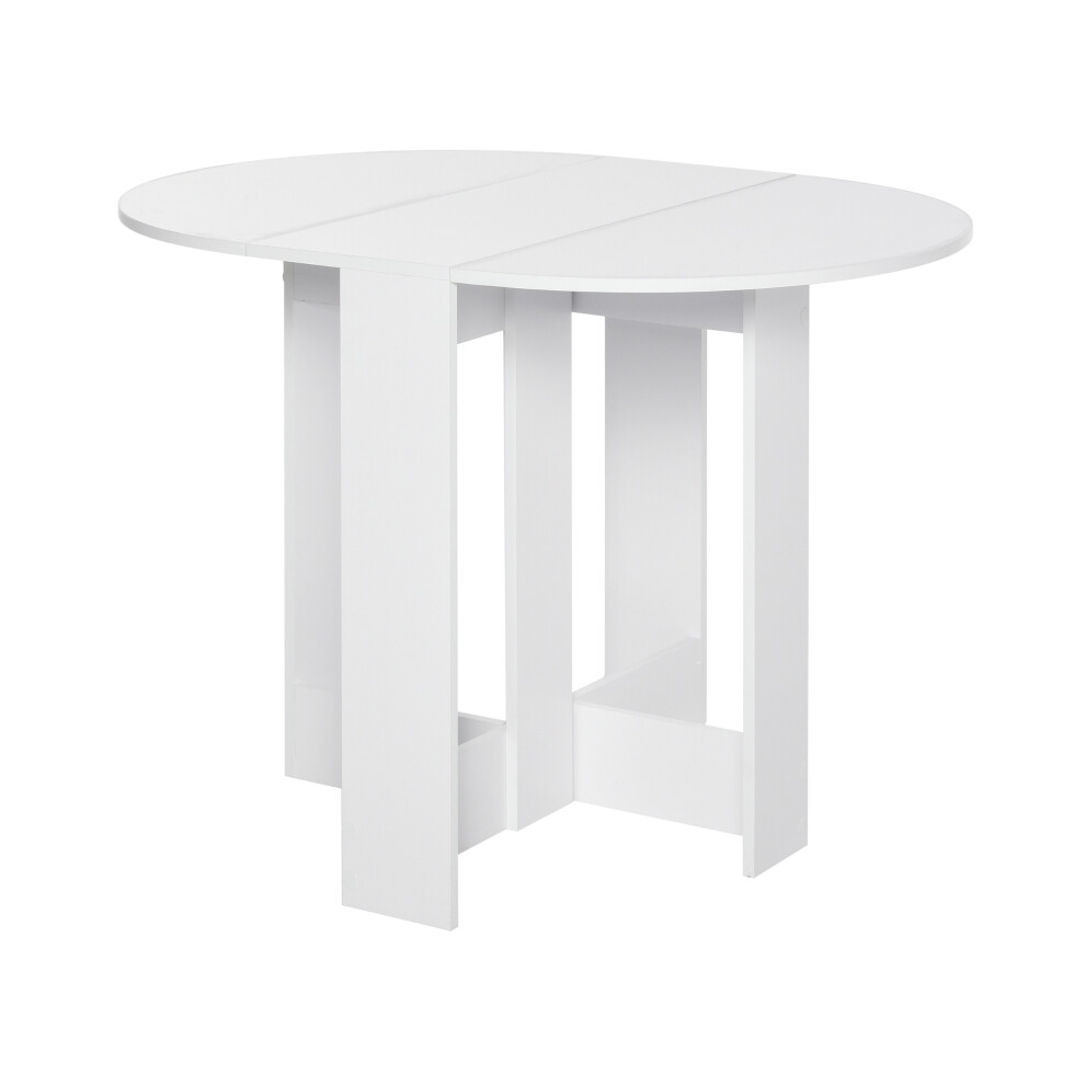 Drop Leaf Folding Dining Table for Small Spaces Space-saving White Kitchen Table Compact Lightweight Easy to Store-image-OPC-PMFYVPX-NEW