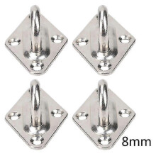 (8 mm) 4 pieces 304 stainless steel ceiling wall mounting hook heavy-duty anchor eye plate for boat yoga swings hammocks 6 mm 8 mm fully welded