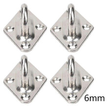 (6 mm) 4 pieces 304 stainless steel ceiling wall mounting hook heavy-duty anchor eye plate for boat yoga swings hammocks 6 mm 8 mm fully welded