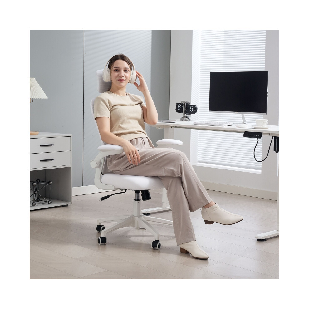 Office Chair with Lumbar Support & Mesh Back White Multi-Adjustable Desk Chair with Headrest for Comfortable Work-image-OPC-PMFYWCB-NEW