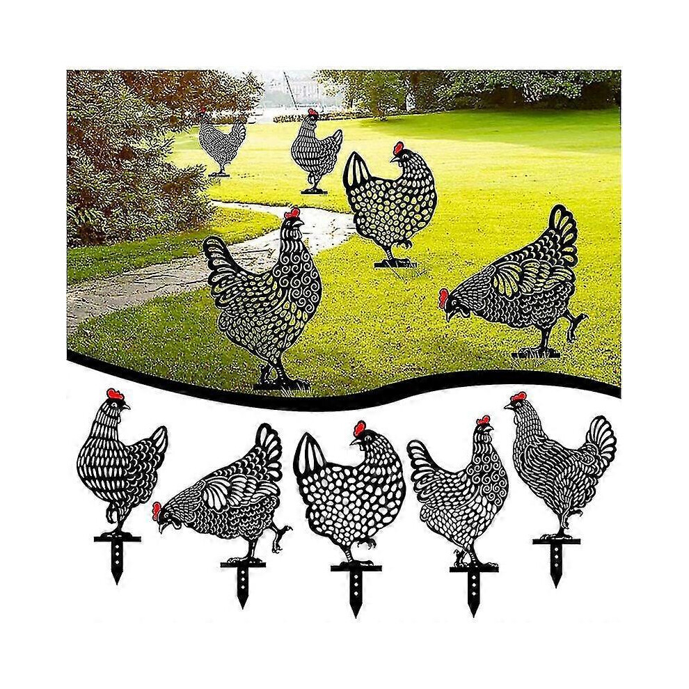 garden hens, chicken farm art, garden lawn floor decoration, animal silhouette garden statue decoration