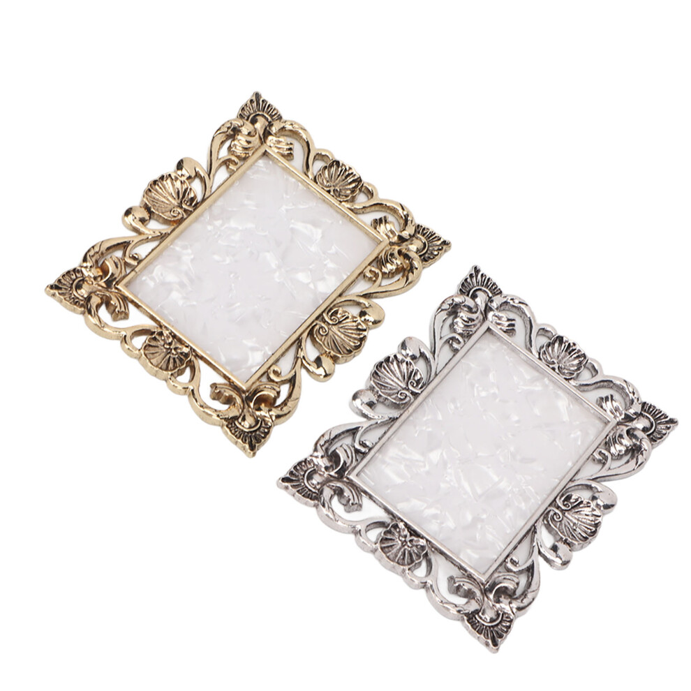 2pcs Nail Art Palette Resin Copper Silver Gold Vintage Rectangular Photography Props