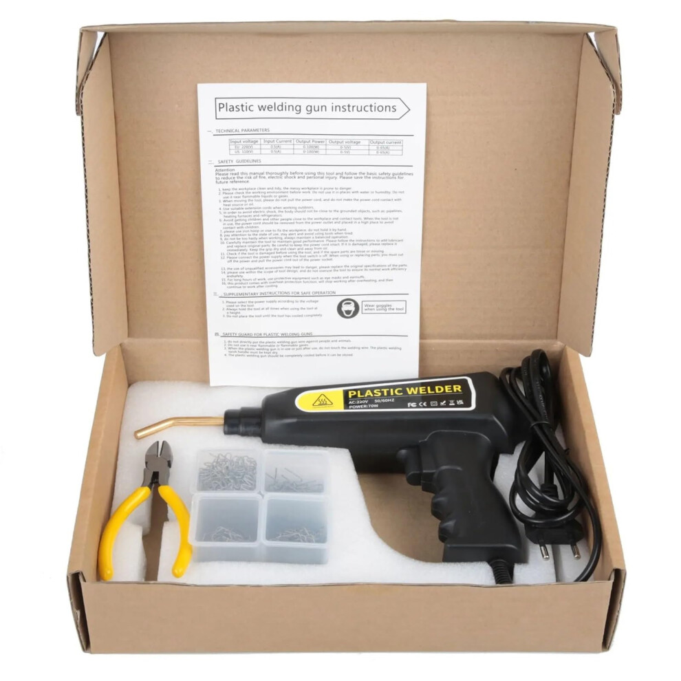 Welding Kit Plastic Welding Gun For Car Bumper Repair 400Pcs Repair Nails Paper Box Set 9393856637584