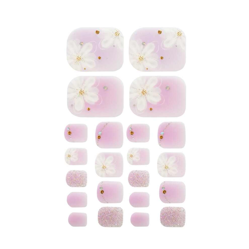 Toe Nail Stickers 22 Sheets Full Nail Wraps Toenail Polish Strips For Women Self Adhesive Nail Decals Nail Art