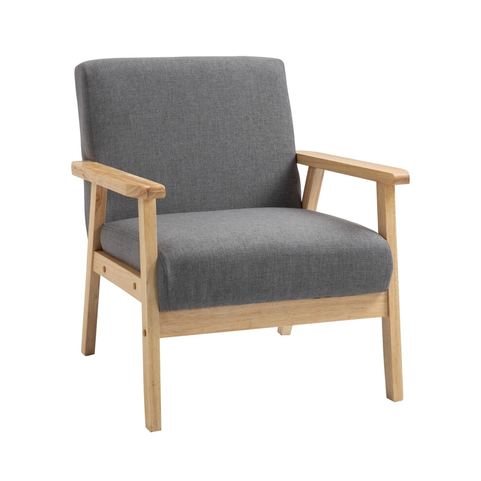 Wooden Frame Accent Chair with Padded Seat Minimalist Design Comfortable Living Room or Bedroom Seating Durable Construction-image-OPC-PMFZ5M7-NEW