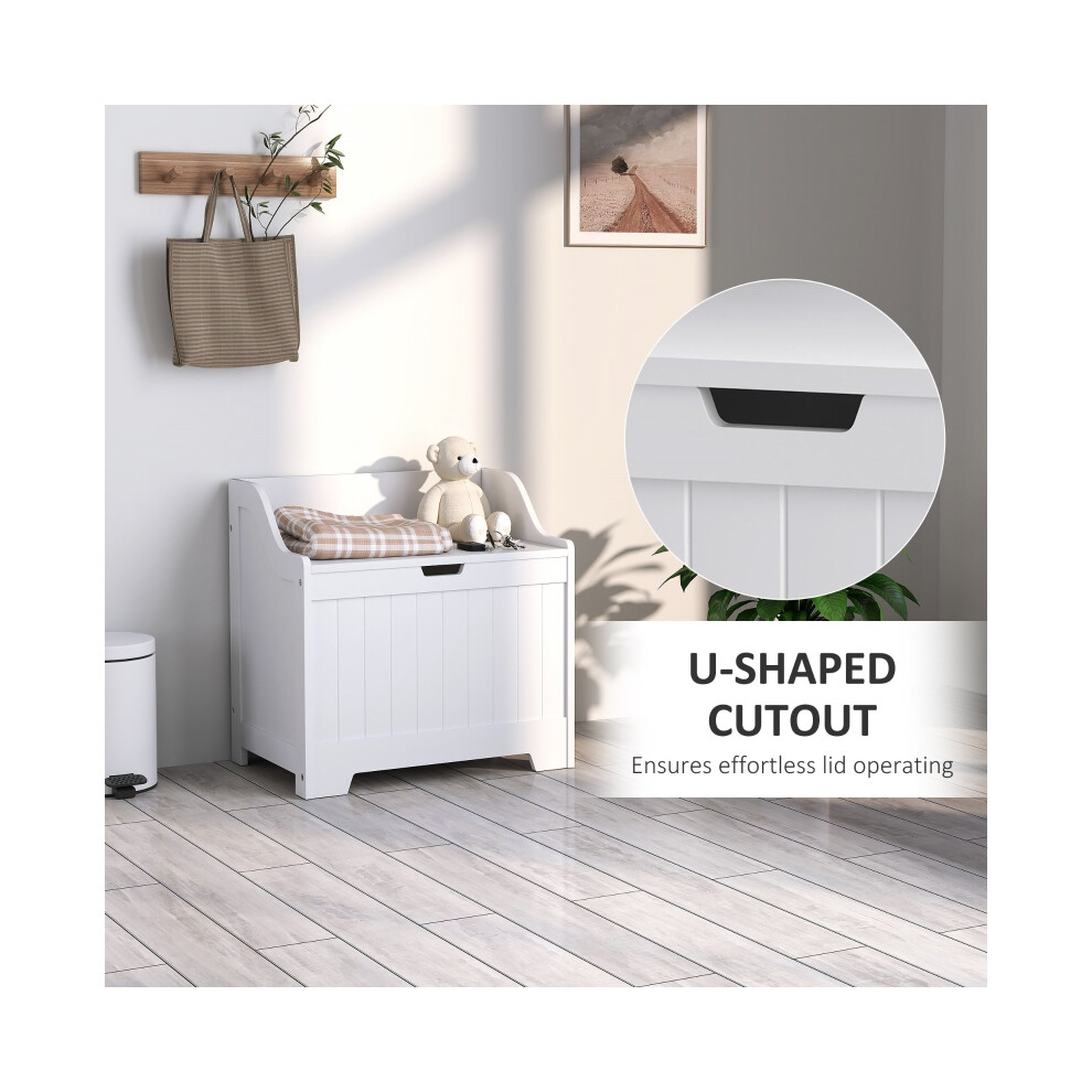 White 61L Wooden Home Storage Chest - Sturdy Durable Storage Box with Lid for Organizing Living Space-image-OPC-PMFZ6ZH-NEW