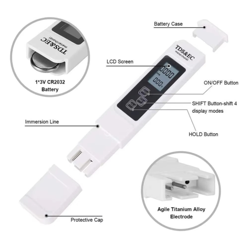 TDS-Messgerät, digitaler Wassertester, digital, 0–14, PH-Messgerät, Tester, 0–9990 ppm 2