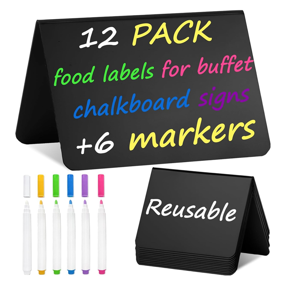 12 Pack Chalkboard Signs For Party-Buffet,Food Labels 4853121367318
