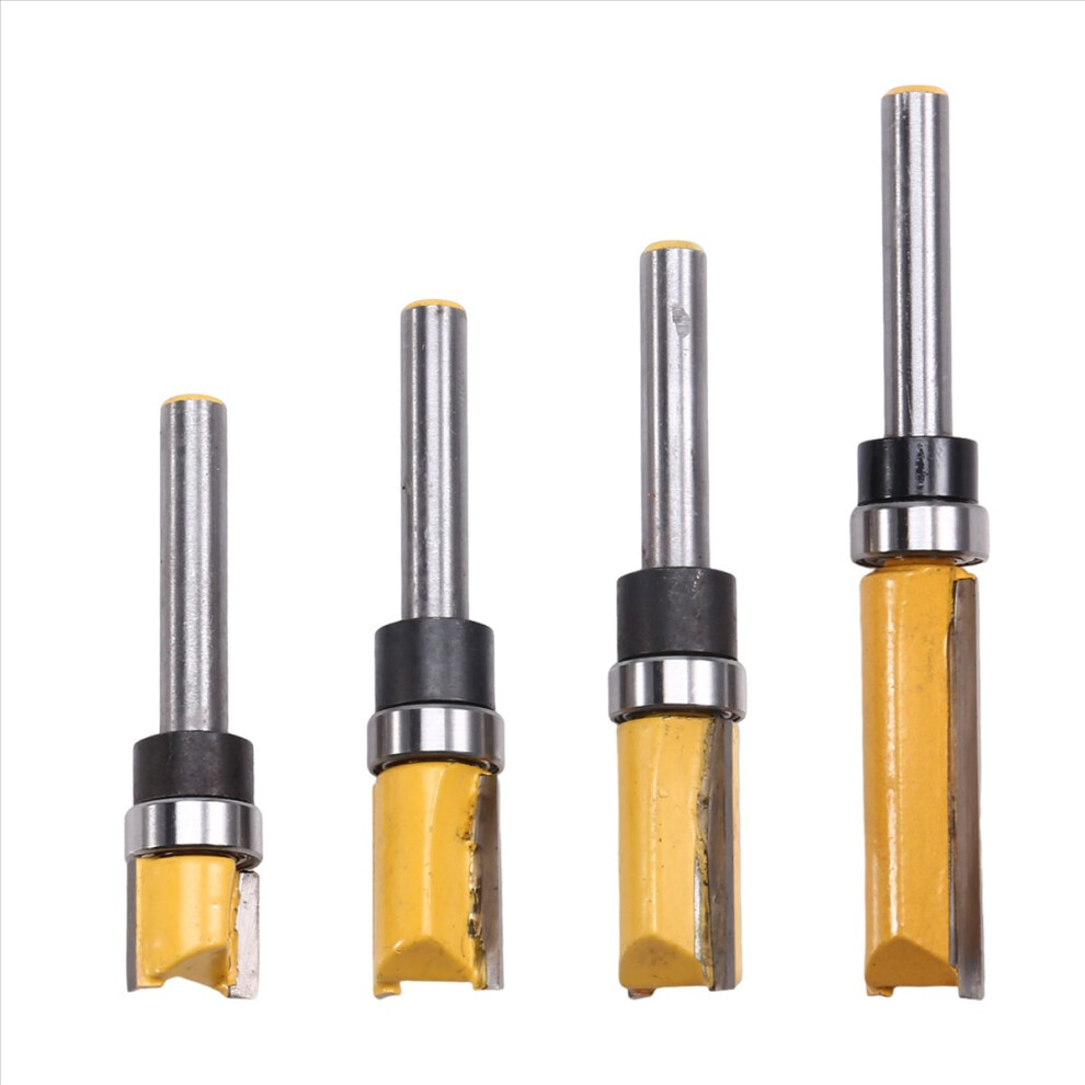 4Pcs 6.35Mm Shank Straight Bit Tungsten Carbide Double Flute Bits 4853121366380