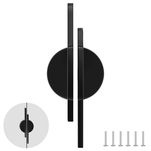 2 Cabinet Pulls,Half Round Black Cabinet Knobs,for Closets 2