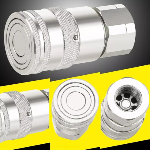 1Sets Hydraulic Quick Connect Couplers 1/2Inch SAE Flat Face 2