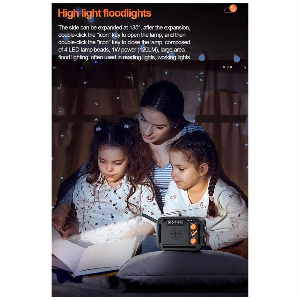 5000Mah Emergency Solar Radio Hand Crank Charging 4853121371186