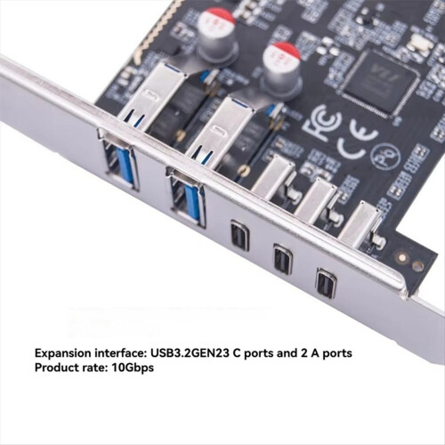 Κάρτα επέκτασης USB 2 θυρών USB 3.2 GEN2 USB-A + 3 θυρών Type C 10Gbps 1