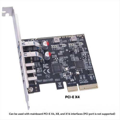 Κάρτα επέκτασης USB 2 θυρών USB 3.2 GEN2 USB-A + 3 θυρών Type C 10Gbps 2